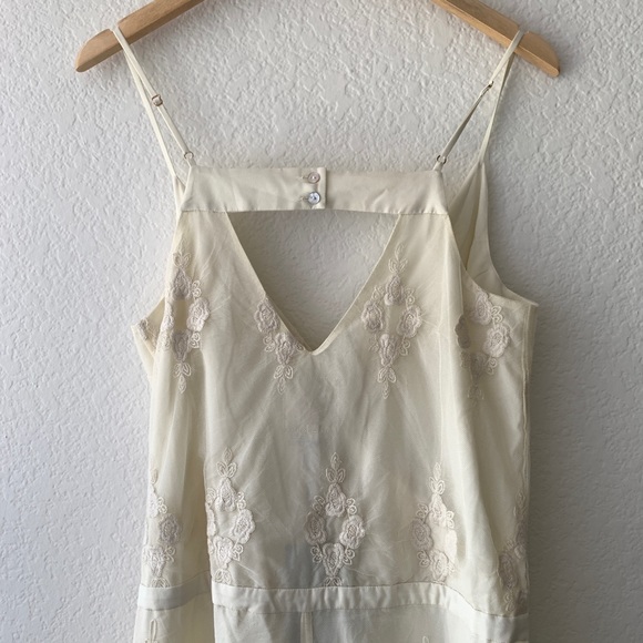 Chaser White Lace Surplice Drawstring Romper M - Picture 11 of 15